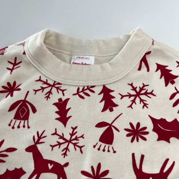 Hanna Andersson Red Dear Deer Nordic PJ Top size 5 - Picture 3 of 5